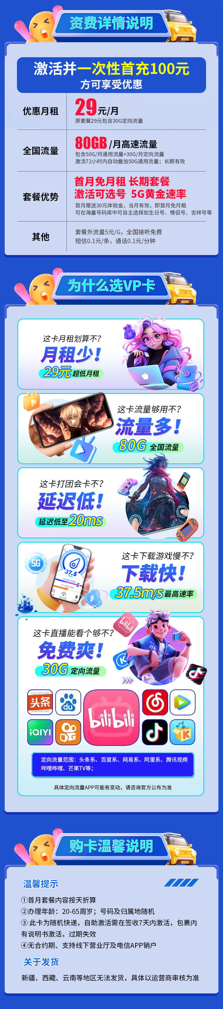 卡世界官方推荐:电信VP卡29元80G流量+5G黄金速率+自选号码 第2张 卡世界官方推荐:电信VP卡29元80G流量+5G黄金速率+自选号码 第2张