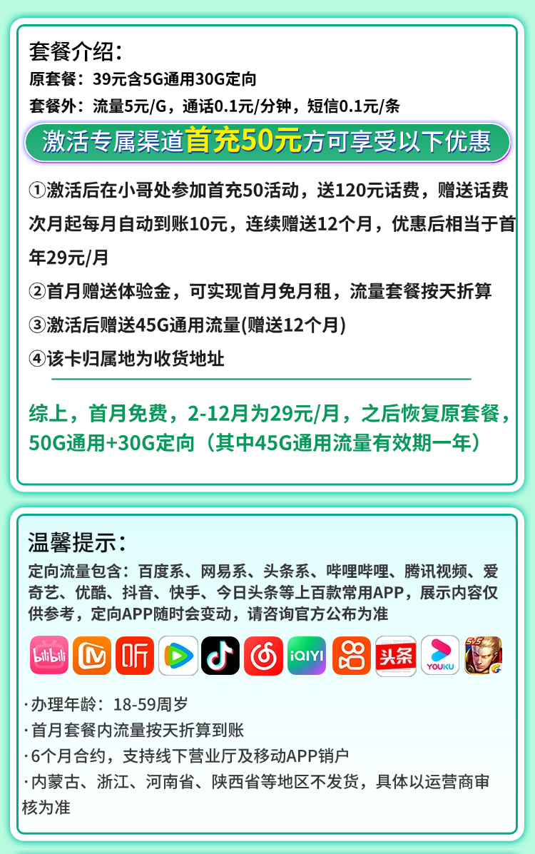 卡世界官方发布：移动芒果卡29元80G流量  第2张